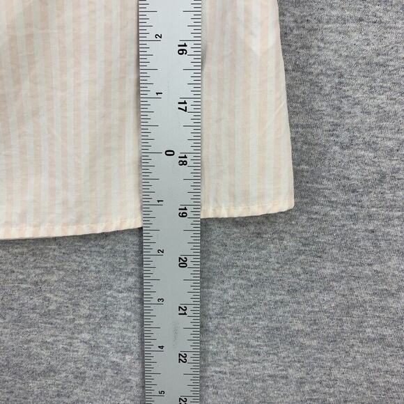 Madewell Blouse Womens XXS Light Pink Striped 3/4 Bell Sleeve Poplin Shirt Top - Picture 5 of 9